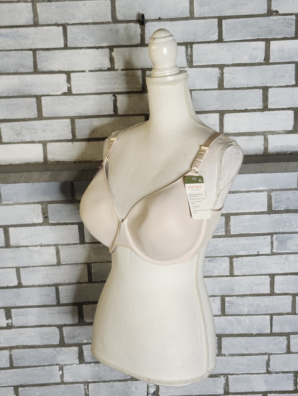 NWT Warners Underwire Lightly Lined Bra Size XL Tan Beige WRW261PU01W014